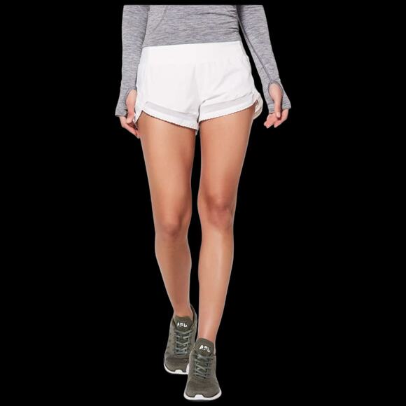 Excellent Condition Lululemon Time To Sweat Short 3" White Size 8 - Picture 1 of 8